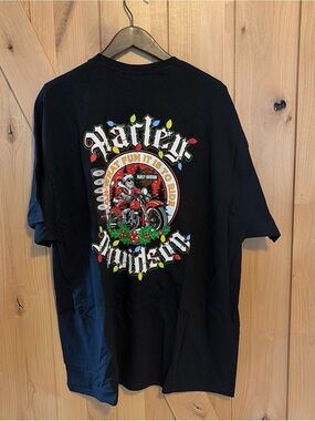 NWT Harley-Davidson Men's Santa Claus Graphic Tee Gift Biker 2XL Tannersville PA